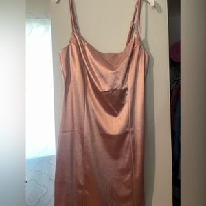 SHEIN Pink Satin Dress
